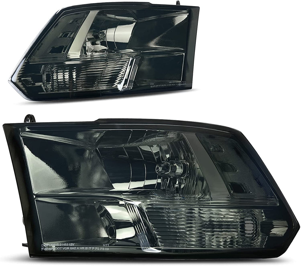 2009-2018 Dodge Ram 1500 / 2010-2018 Ram 2500 3500 Headlight Assembly (Black Housing / Clear Lens)