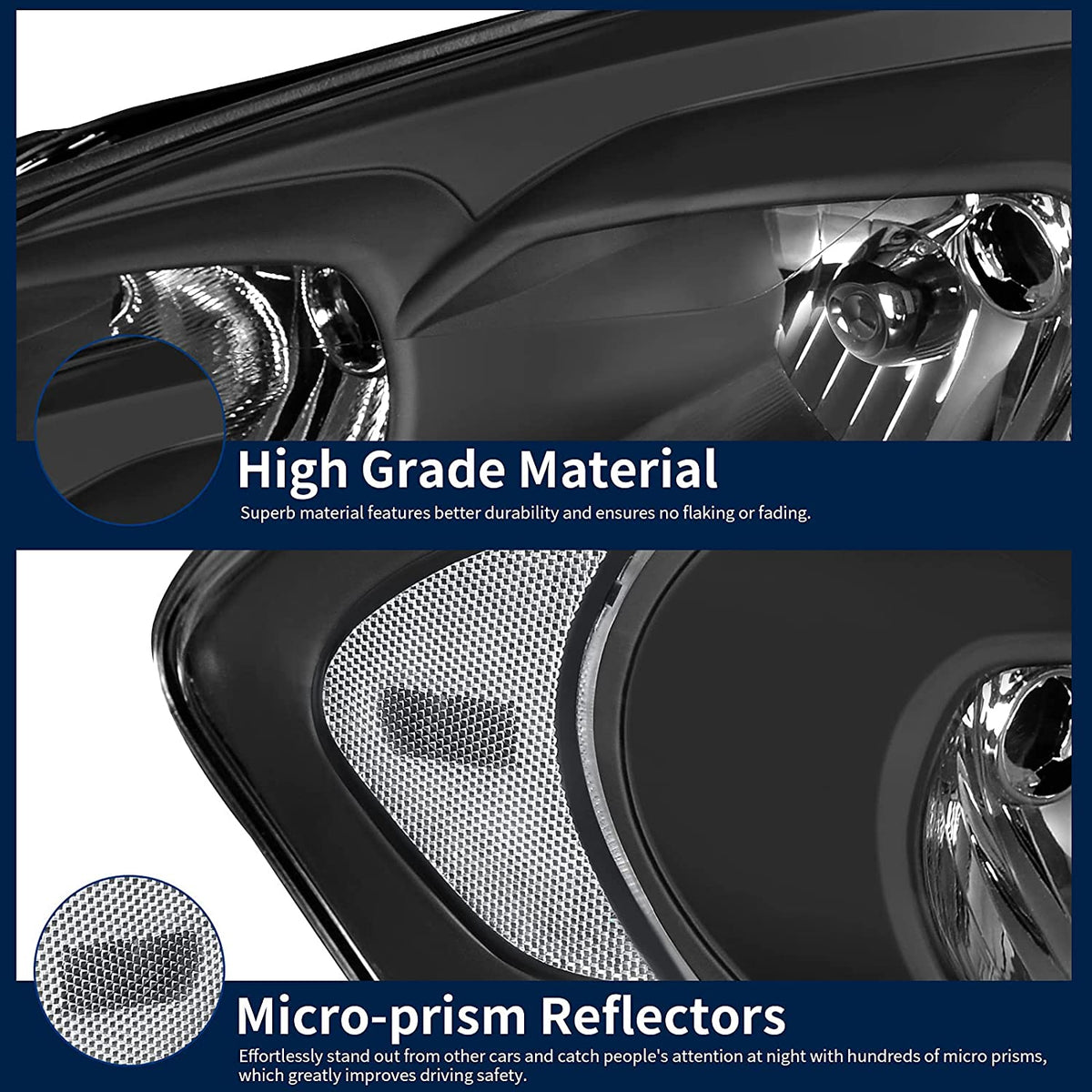 Autosaver88 Headlight Assembly Compatible With 2006-2013 Chevy Impala 06 07 Monte Carlo Replacement Headlamp Driving Light Black Housing Reflector Clear Lens 25958359 25958360 A Oe