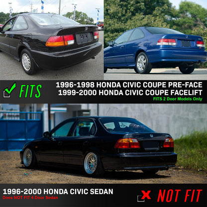 1996–2000 Honda Civic Coupe (EK) JDM Clear Tail Lights – 4-Piece