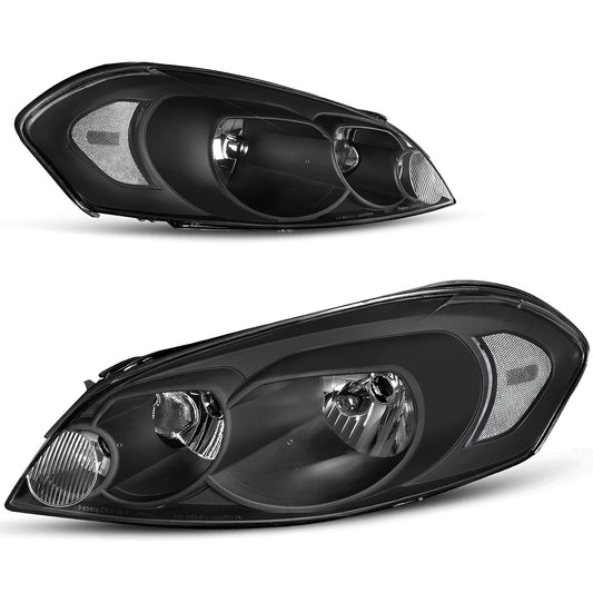 Autosaver88 Headlight Assembly Compatible With 2006-2013 Chevy Impala 06 07 Monte Carlo Replacement Headlamp Driving Light Black Housing Reflector Clear Lens 25958359 25958360 A Oe