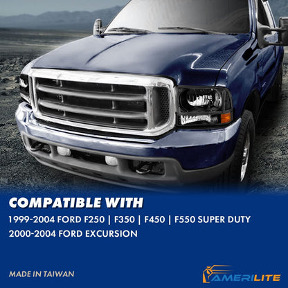 1999-2004 Ford Super Duty F250 / F350 / F450 / F550 & Excursion Headlight & Bumper Corner Set