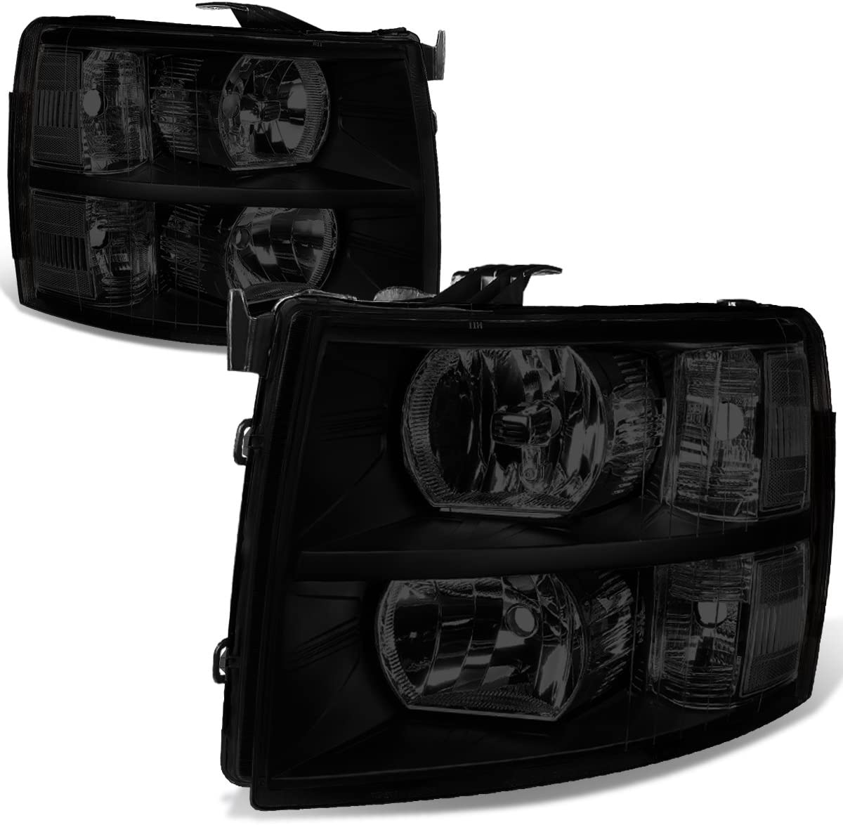 2007-2013 Chevrolet Silverado Headlights – Black or Smoked Housing, Pair