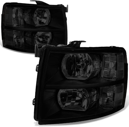 2007-2013 Chevrolet Silverado Headlights – Black or Smoked Housing, Pair