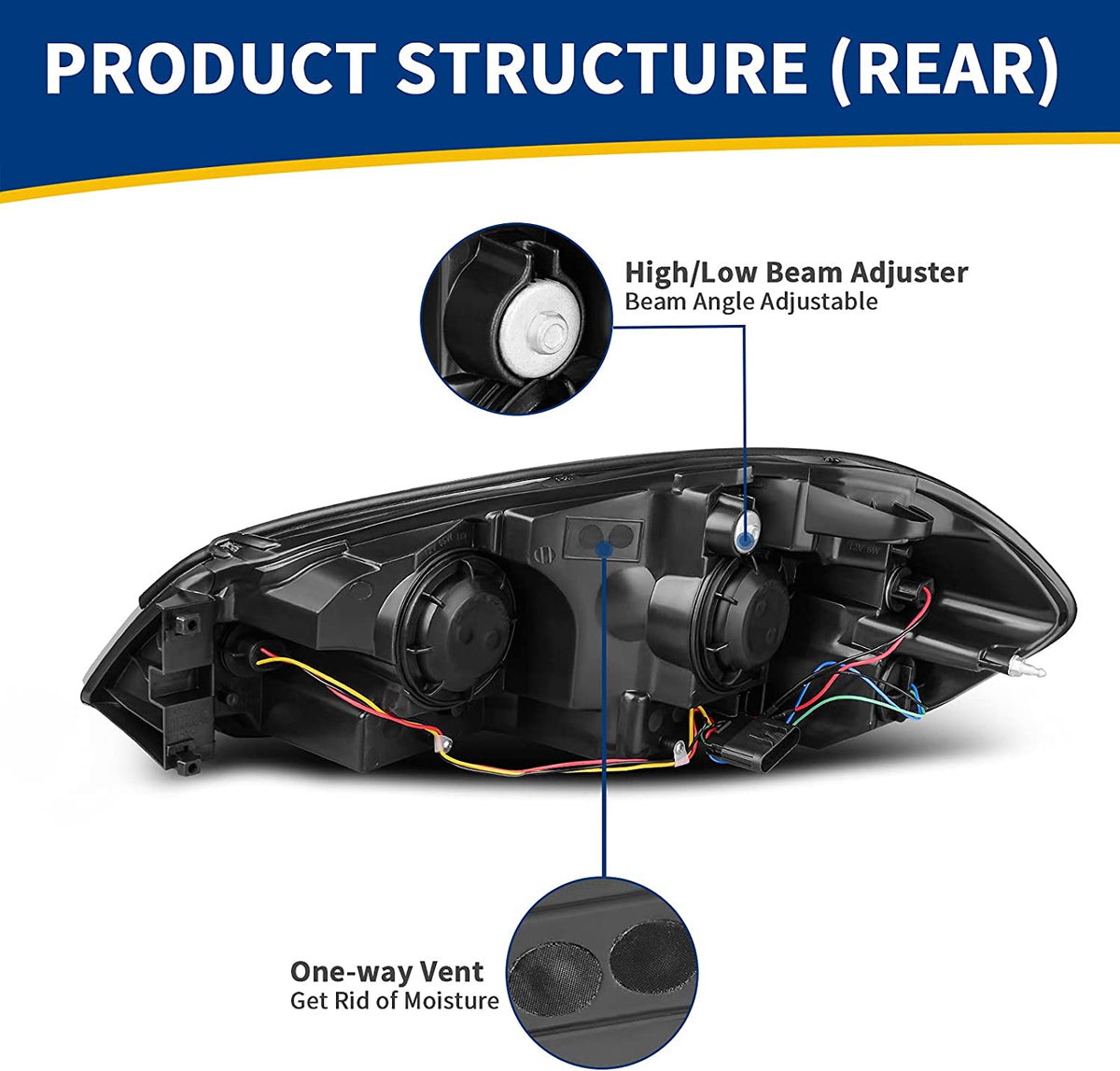 Autosaver88 Headlight Assembly Compatible With 2006-2013 Chevy Impala 06 07 Monte Carlo Replacement Headlamp Driving Light Chrome Housing Amber Reflector Clear Lens 25958359 25958360 A Black Smoke Oe