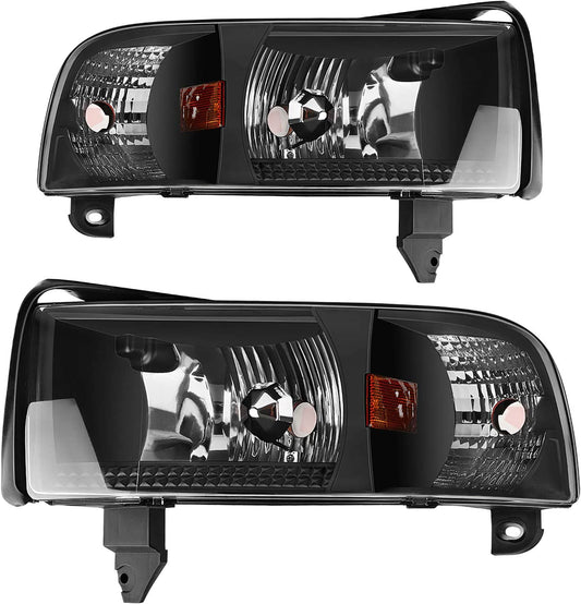 Autosaver88 Headlight Assembly Compatible With 1994-2001 Dodge Ram 1500 1994-2002 2500 3500 Without Drl
