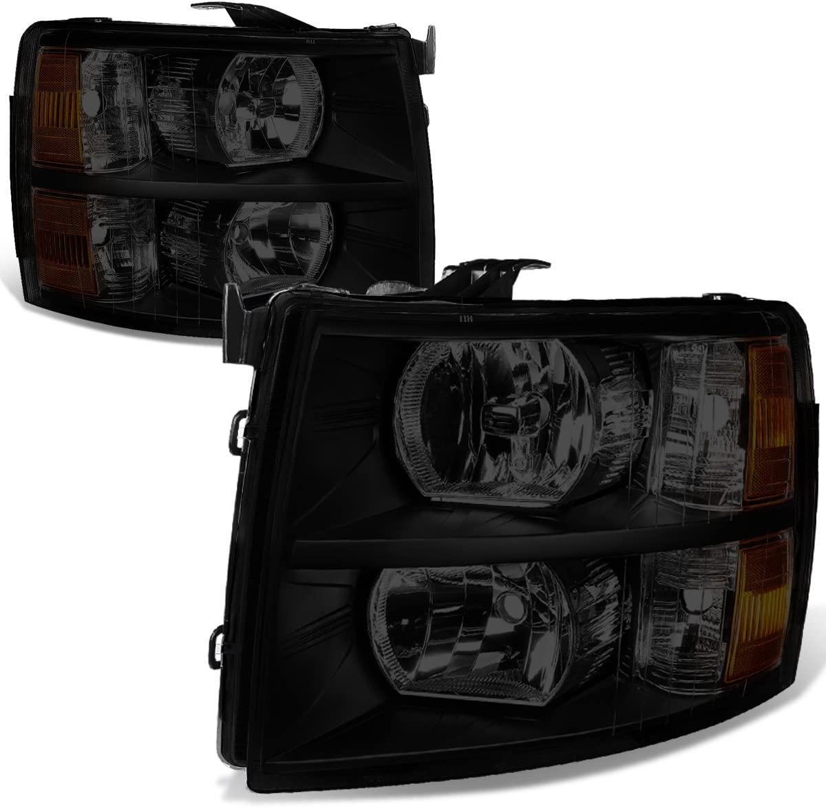 2007-2013 Chevrolet Silverado Headlights – Black or Smoked Housing, Pair