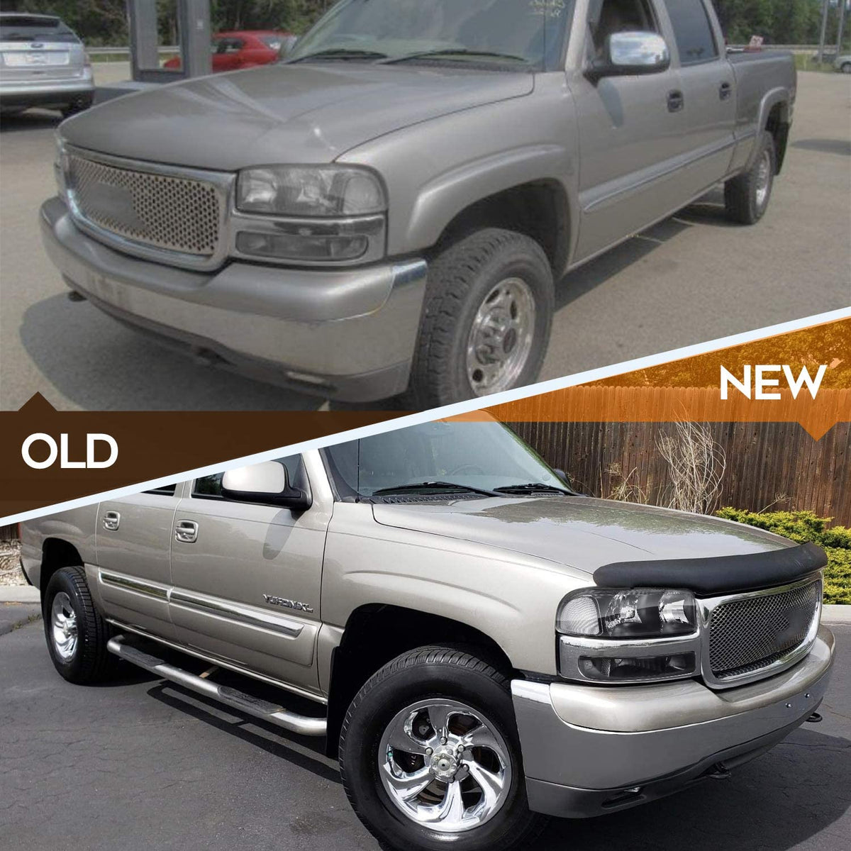 1999–2006 GMC Sierra 1500 / 2007 Classic Headlights – Black Housing, Clear Lens