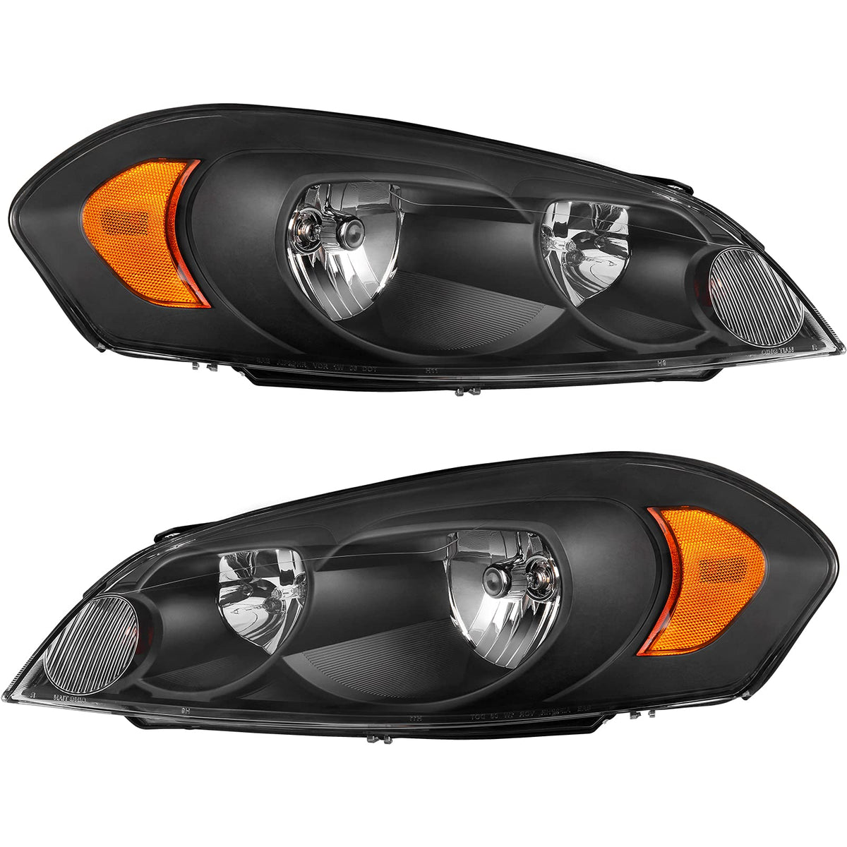 Autosaver88 Headlight Assembly Compatible With 2006-2013 Chevy Impala 06 07 Monte Carlo Replacement Headlamp Black Housing Amber Reflector Clear Lens A Oe