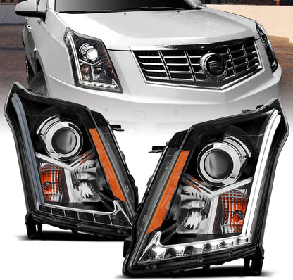 Amerilite Chrome Projector Replacement Headlights LED Boards For 2010-2016 Cadillac Srx Version Only Passenger And Driver Side