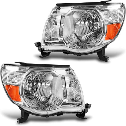 2005-2011 Toyota Tacoma Headlights – Pair, Chrome or Black Housing