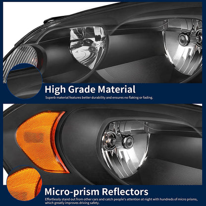 Autosaver88 Headlight Assembly Compatible With 2006-2013 Chevy Impala 06 07 Monte Carlo Replacement Headlamp Black Housing Amber Reflector Clear Lens A Oe