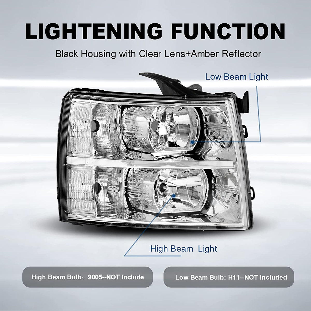2003-2006 Chevy Silverado & Avalanche Headlight & Bumper Light Assembly Set