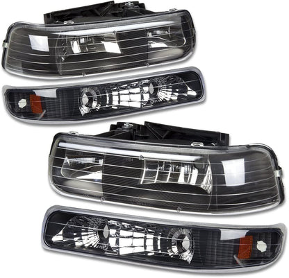 1999-2002 Chevrolet Silverado / 2000-2006 Tahoe & Suburban 4-Piece Headlight & Bumper Light Set