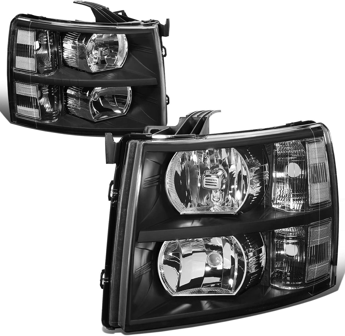 2007-2013 Chevrolet Silverado Headlights – Black or Smoked Housing, Pair