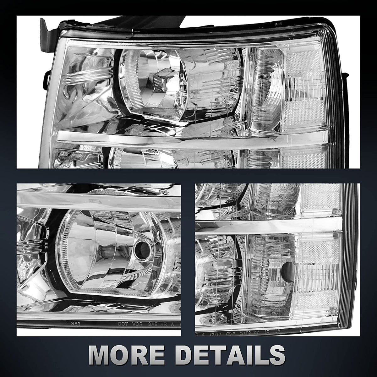 2003-2006 Chevy Silverado & Avalanche Headlight & Bumper Light Assembly Set