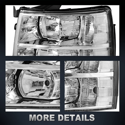 2003-2006 Chevy Silverado & Avalanche Headlight & Bumper Light Assembly Set