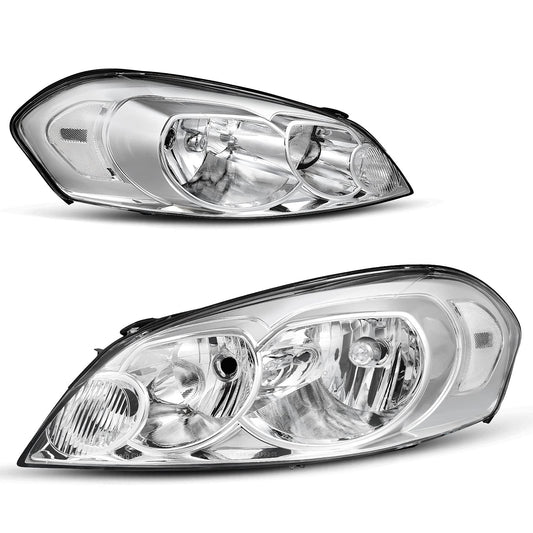 Autosaver88 Headlights Assembly Pair Compatible With 0613 Chevrolet Impala 1416 Chevy Limited 06 07 Monte Carlo Headlamp Replacement Chrome Housing Reflector A Clear Lens Oe
