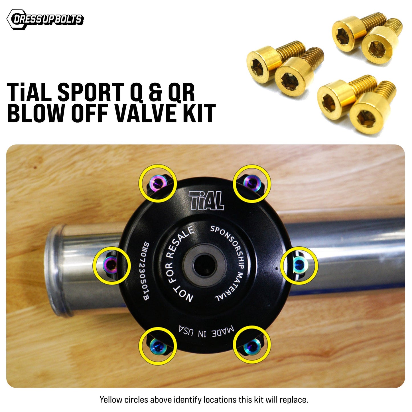 Fast Turn Fittings Titanium Hardware Blow Off Valve Kit - TiAL Sport Q/QR