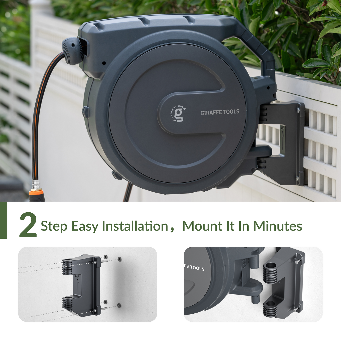 Retractable Garden Hose Reel-5/8in-90ft