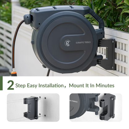 Retractable Garden Hose Reel 65ft-155ft