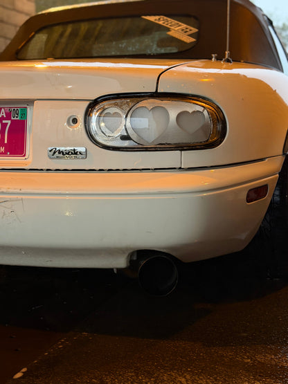 NTXGlow CLEAR Diffused Heart Tail Lights (1990-1997 Na Mazda Miata)