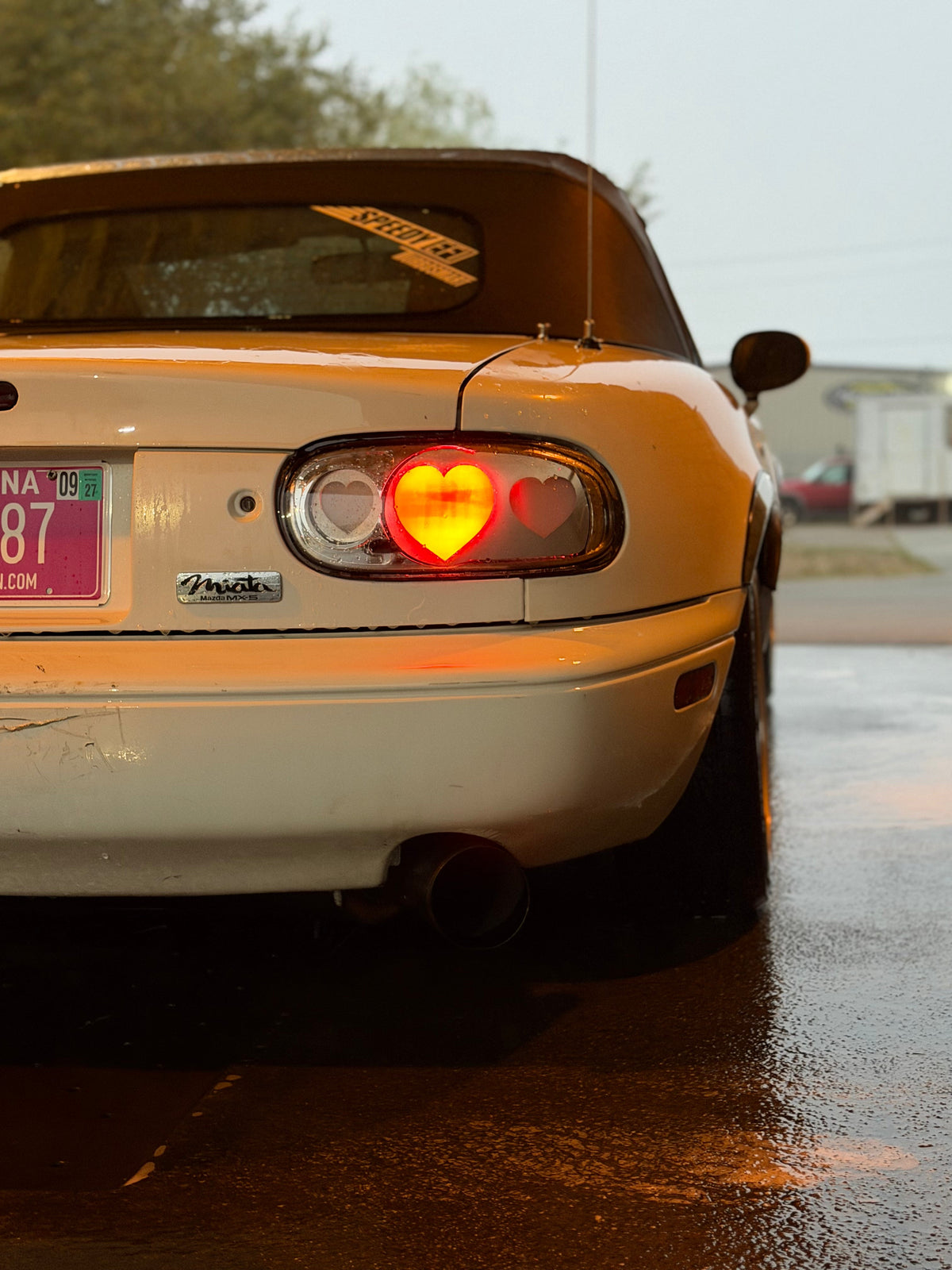 NTXGlow CLEAR Diffused Heart Tail Lights (1990-1997 Na Mazda Miata)