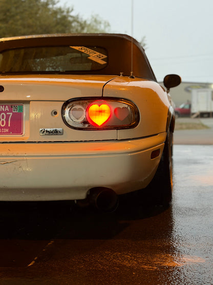 NTXGlow CLEAR Diffused Heart Tail Lights (1990-1997 Na Mazda Miata)