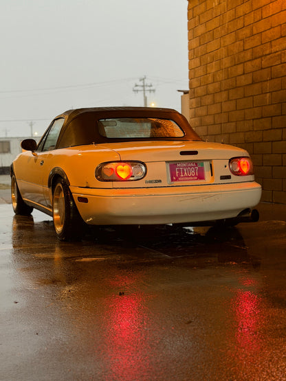 NTXGlow CLEAR Diffused Heart Tail Lights (1990-1997 Na Mazda Miata)