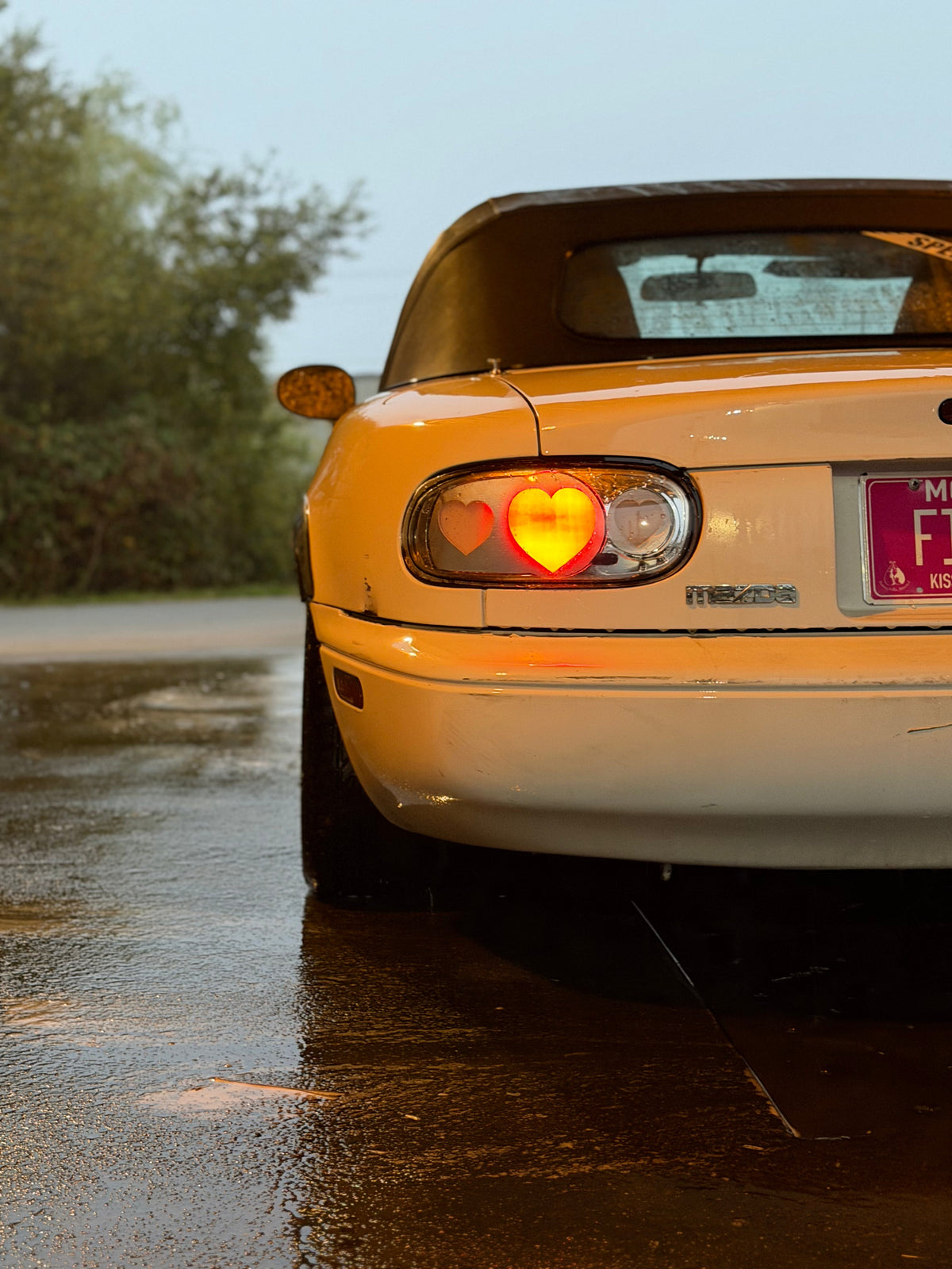NTXGlow CLEAR Diffused Heart Tail Lights (1990-1997 Na Mazda Miata)