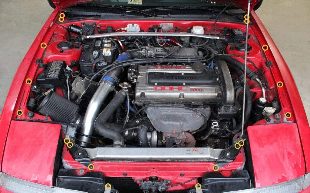 Eagle 1G Talon DSM (1990-1994) Titanium Partial Engine Bay Kit