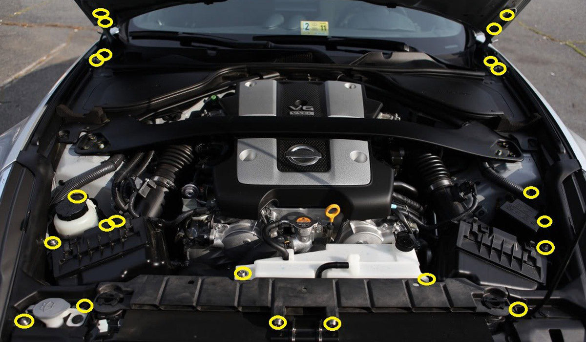 Titanium Hardware Engine Bay Kit - Nissan 370Z (2009-2020)