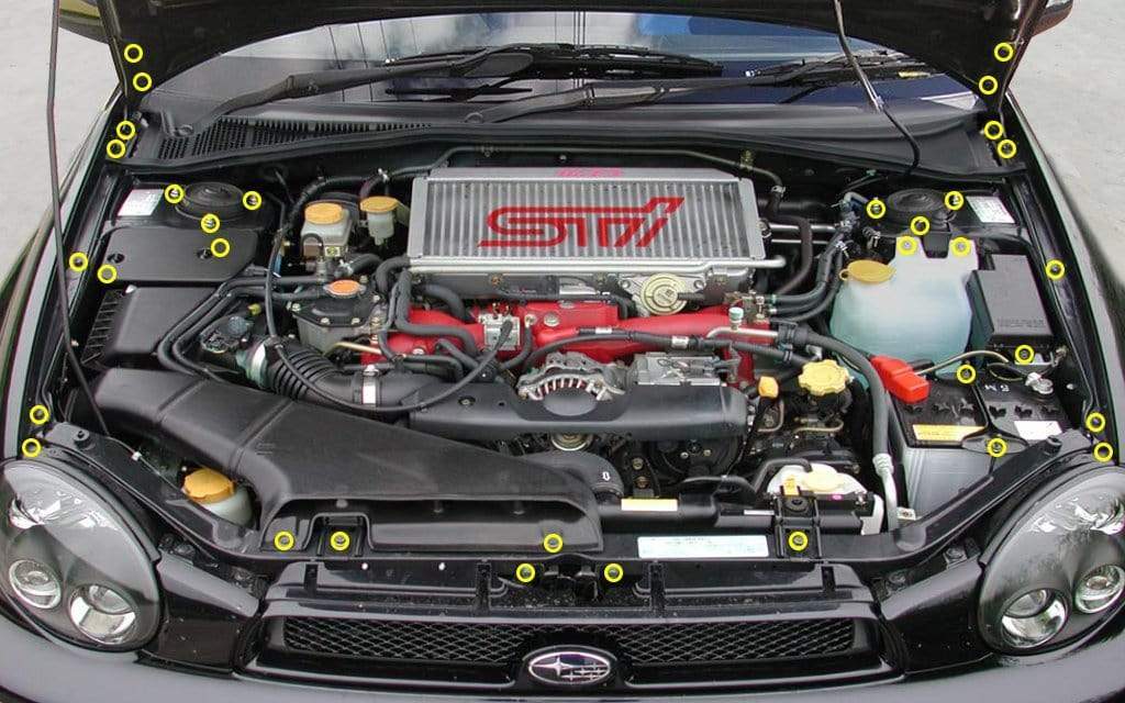 Titanium Hardware Engine Bay Kit - Subaru WRX/STI (2002-2003)