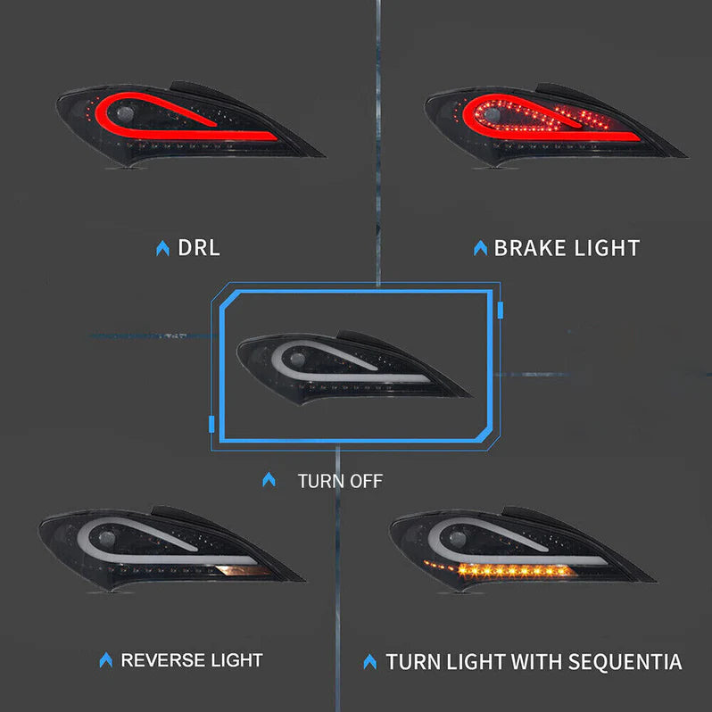 NTXGLOW RGB tail lights (09 - 16 Hyundai genesis coupe bk1)