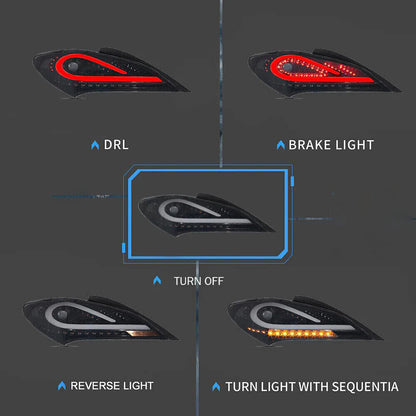 NTXGLOW RGB tail lights (09 - 16 Hyundai genesis coupe bk1)