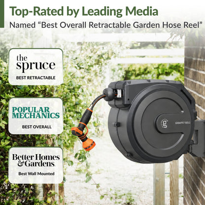 Retractable Garden Hose Reel 65ft-155ft