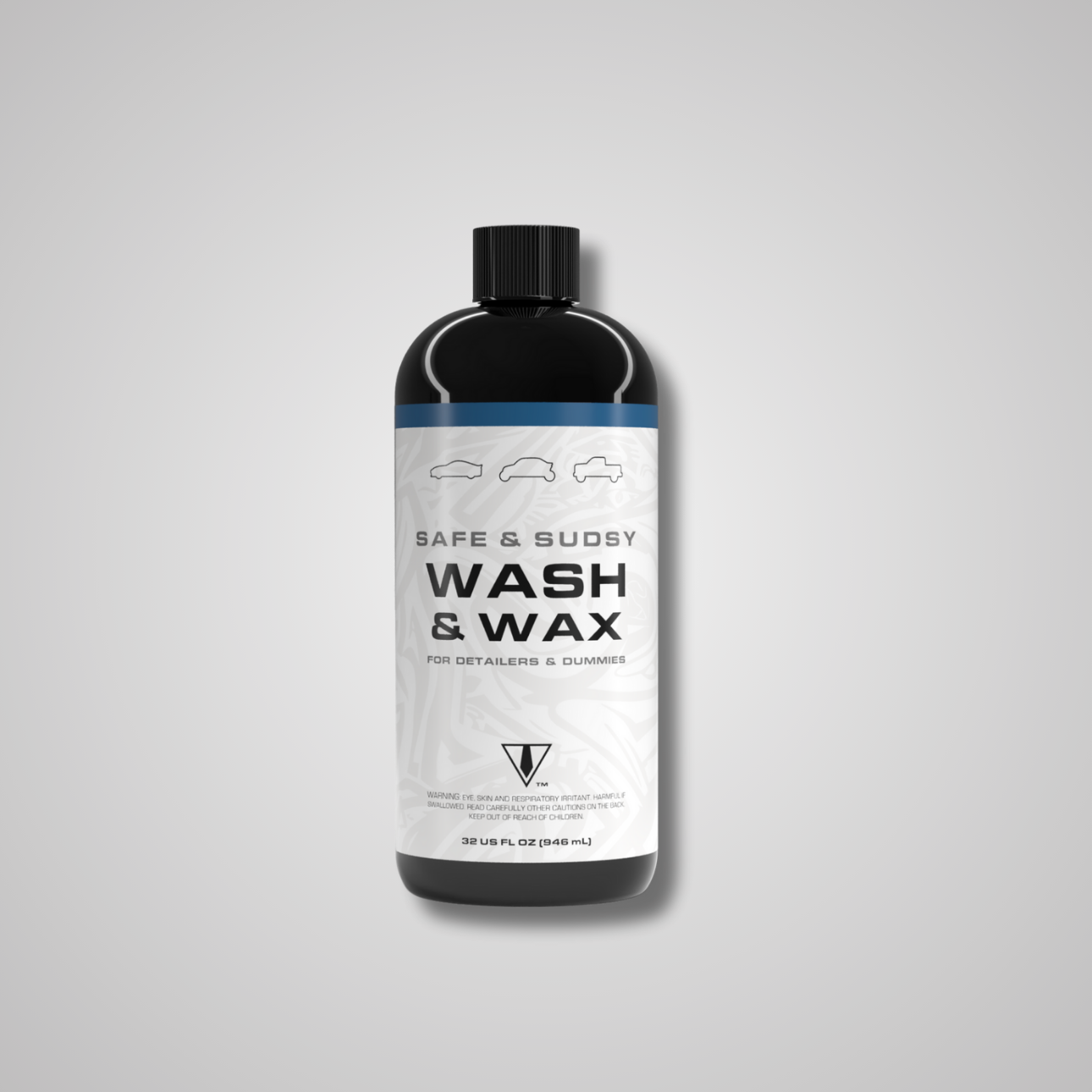 BLK TIE Safe and Sudsy car wash and wax shampoo bottle